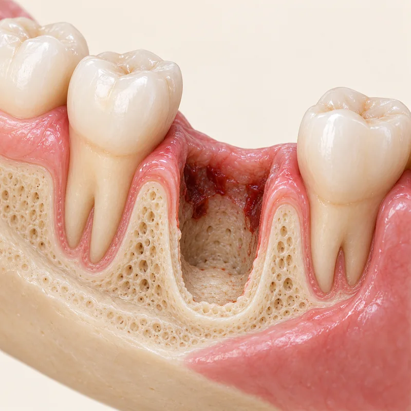 Medizinisches Lehrmodell: Ein Gerinnsel schützt das Zahnfach