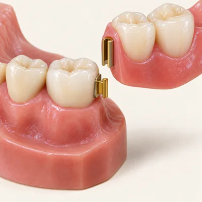 Teaching illustration: Precision-attachment denture