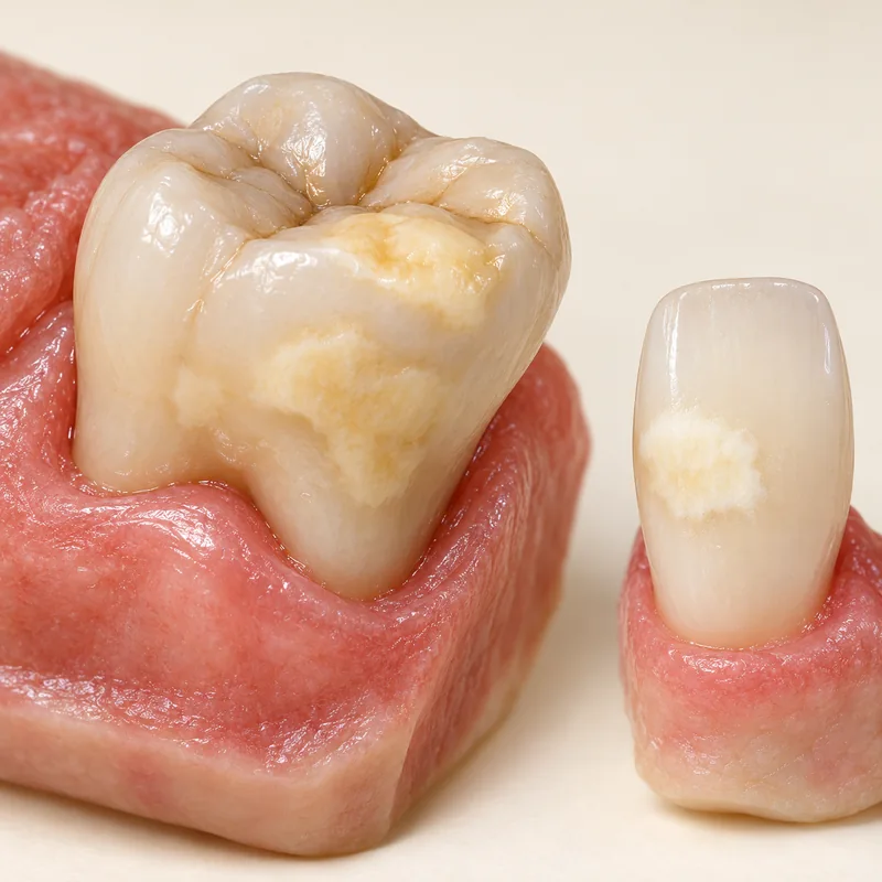 Medical teaching illustration: Enamel with different quality