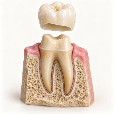 Teaching illustration: Dental crown