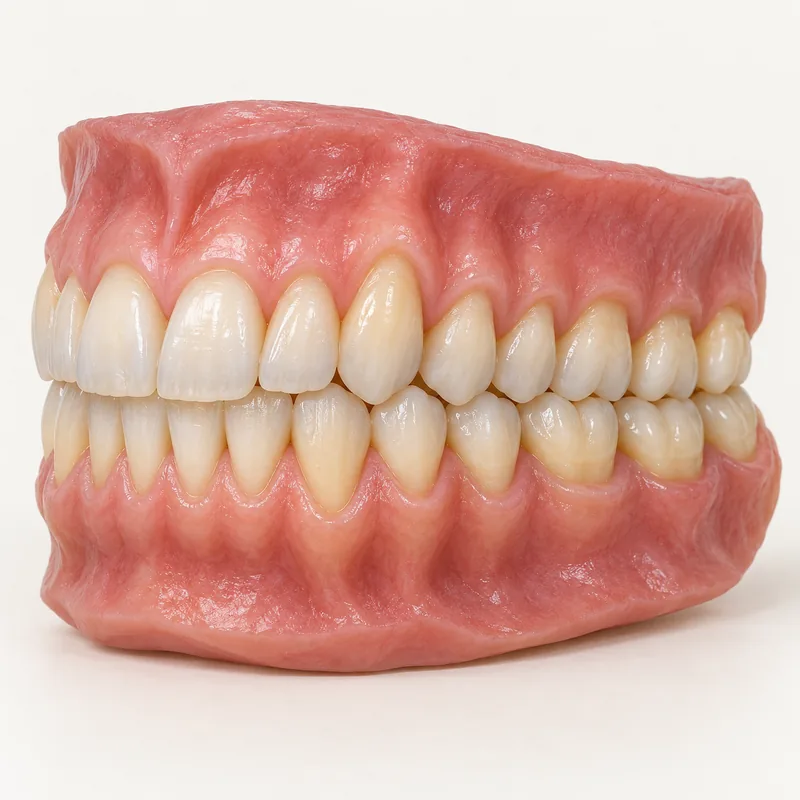 Medical teaching illustration: Upper and lower teeth meet