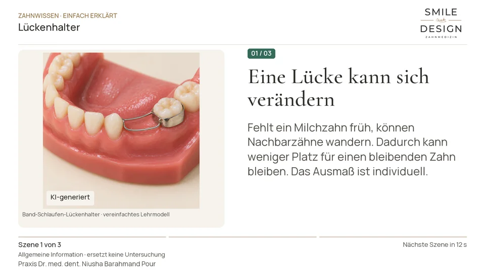 Kurzfilm: Wann muss der Platz eines Milchzahns erhalten bleiben?