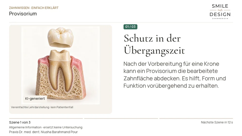 Kurzfilm: Wozu dient ein zahnärztliches Provisorium?