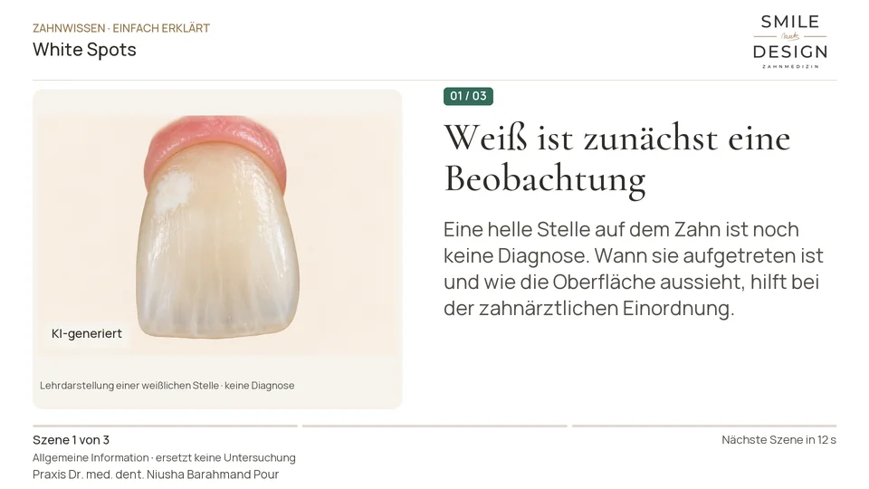 Short film (German): Is every white spot on a tooth decay?