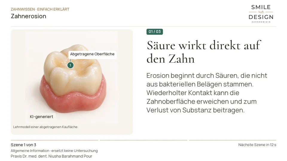 Kurzfilm: Wie können Säuren Zahnsubstanz abtragen?