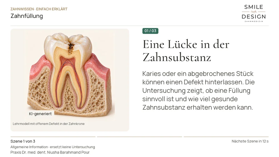 Kurzfilm: Was macht eine Füllung im Zahn?