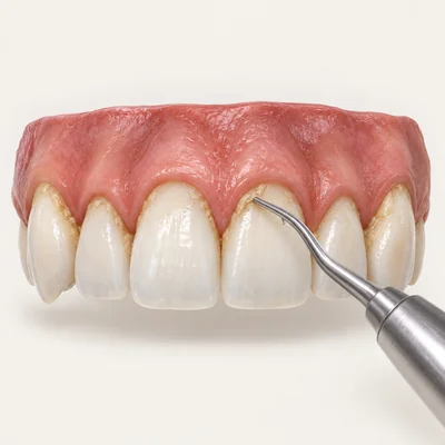 Teaching illustration: Professional dental cleaning