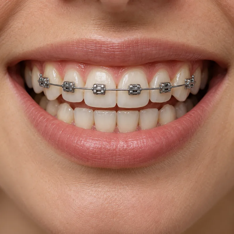 Medical teaching illustration: Brackets and wire work together